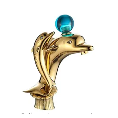 Golden Dolphin Style Bathroom Basin Faucet Brass Single Hole Hot And Cold Sink Mixer Tap