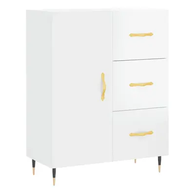 vidaXL Sideboard Storage Cabinet Cupboard High Gloss White Engineered Wood