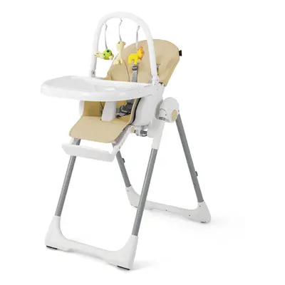 4-in-1 Baby Highchair Foldable Toddler Booster Seat w/ Heights & Reclining Angles