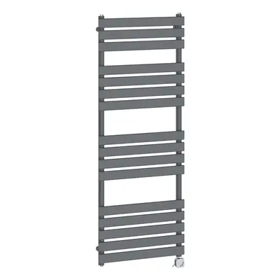 (1600x600mm, Anthracite) NRG Pre-Filled Electric Heated Towel Rail Bathroom Radiator Thermostati