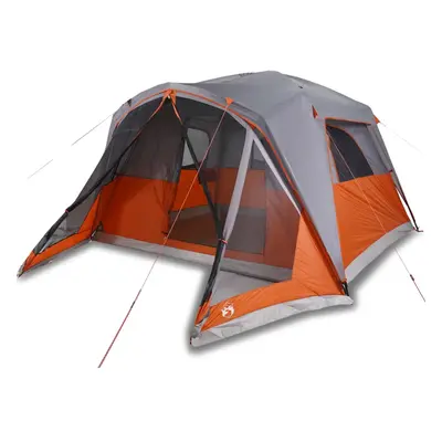 (grey and orange, 6-person) vidaXL Family Tent with Porch 6-Person Lightweight Camping Tent Wate