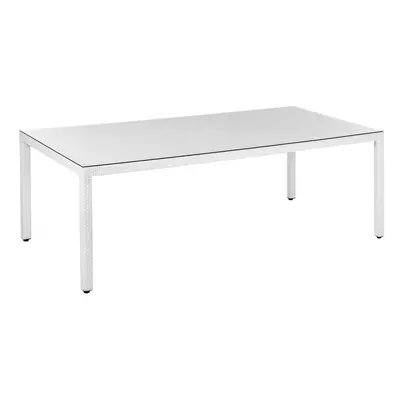 PE Rattan Garden Dining Table x cm White ITALY