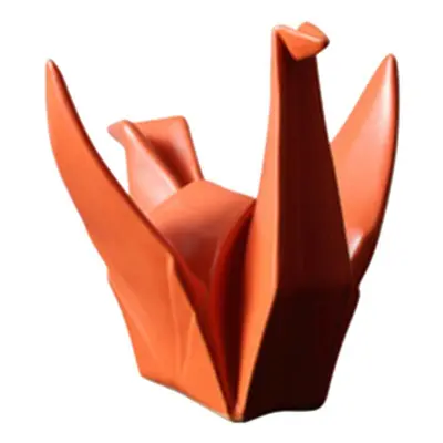 Nordic Abstract Ceramic Origami Statue For Home Decorations Orange