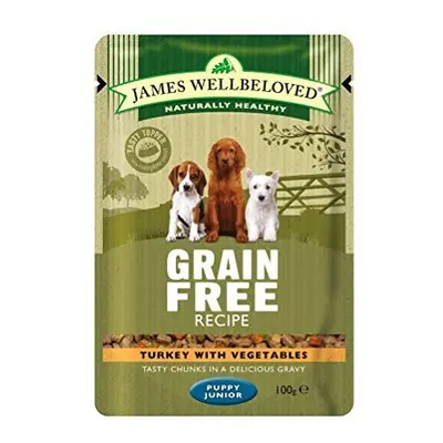 James Wellbeloved Puppy Turkey Grain Free Pouch, g, Pack of