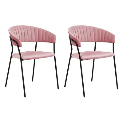 Set of Dining Chairs MARIPOSA Velvet Pink