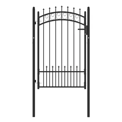 vidaXL Fence Gate with Spikes Steel 100x150 cm Black