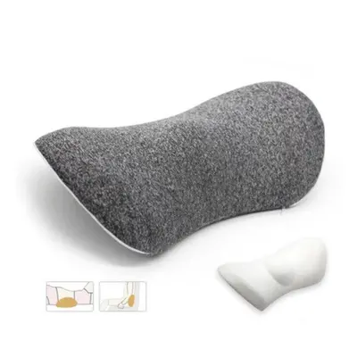 (Grey) Lumbar Memory foam Pillow for Side Sleepers Pregnancy Relieve Hip Tailbone Pain Sciatica 