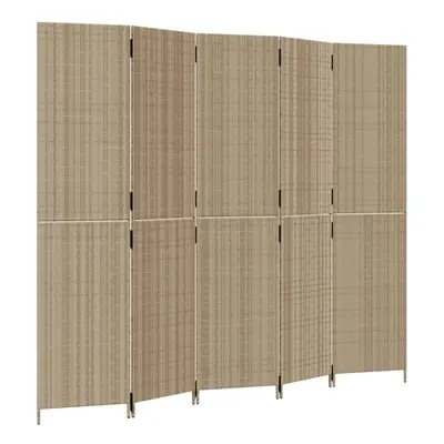 vidaXL Room Divider Panels Privacy Screen Balcony Screen Beige Poly Rattan