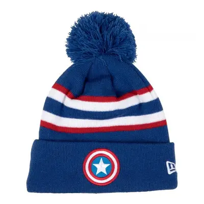 Captain America Striped Era Knit Pom Beanie, Red White & Blue