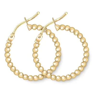 Jewelco London 9ct Gold Beaded Hoop Earrings - ERNR02962