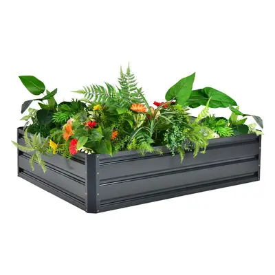 Raised Garden Bed x x ft Planter Box for Flowers Vegetables Fruits Grey