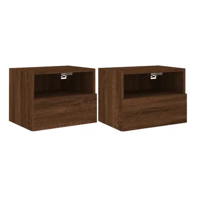 vidaXL TV Wall Cabinets Wall Mounted TV Units pcs Brown Oak Engineered Wood