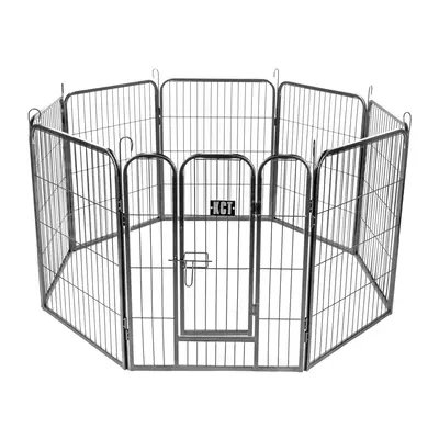 KCT Medium Metal Heavy Duty Pet Play Pen Indoor/Outdoor Foldable Enclosure Run for Dogs/Puppies/