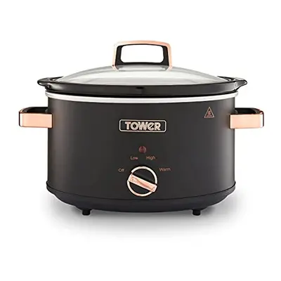 Tower T16042BLK Cavaletto 3,5 Litre Slow Cooker with Heat Settings, Cool Touch Handles, 210W, Bl