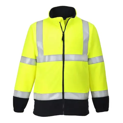 (Yellow/Black, 3XL) Portwest Flame Resistant Anti Static Hi-Vis Fleece