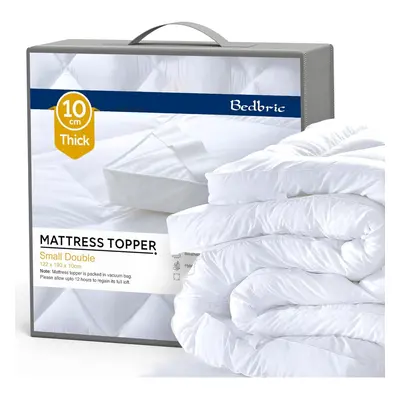 Bedbric Soft Fluffy Mattress Topper Small Double with Elastic Straps