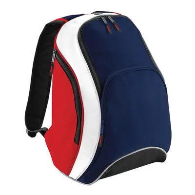 (One Size, F Navy/Classic Red/White) Bagbase Teamwear Backpack / Rucksack (21 Litres) (Pack of 2