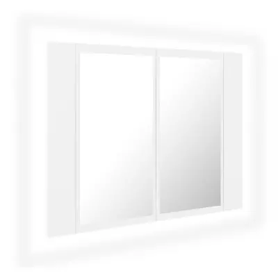 vidaXL LED Bathroom Mirror Cabinet White 60x12x45 cm Acrylic Washroom Mirror