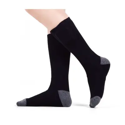 (Black) 2200mAh USB Rechargeable Electric Heating Socks Men/Women Winter Warm Feet Socks