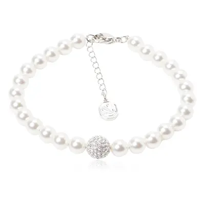 Swarovski Remix Bracelet, Crystal Pearls and White Pav? Crystals on a Rhodium Plated Chain, from