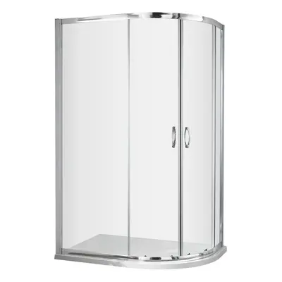 Contemporary 5mm Toughened Safety Glass Offset Quadrant Shower Enclosure - x 900mm - Chrome - Ba