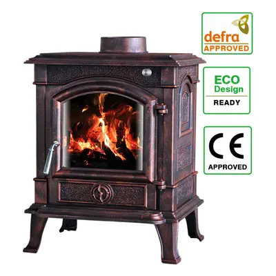 8KW Woodburning Stove Cast Iron Log Wood Burner Fireplace Dafra Approved Eco Design