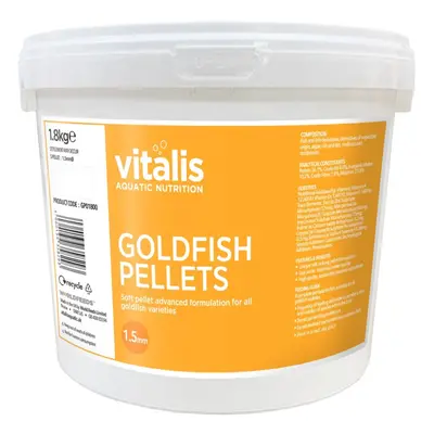 (1.8kg) Vitalis Glodfish Pellet 1.5mm Food Coldwater Aquarium Fish Tank Pellets Feed