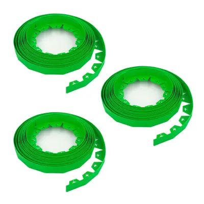 (3 Pack - 30m) KCT Metre Green Flexible Plastic Lawn Edging Grass Border with Pegs Garden Edger 