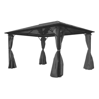 vidaXL Gazebo with Curtain Anthracite Aluminium Patio Canopy Marquee Shelter