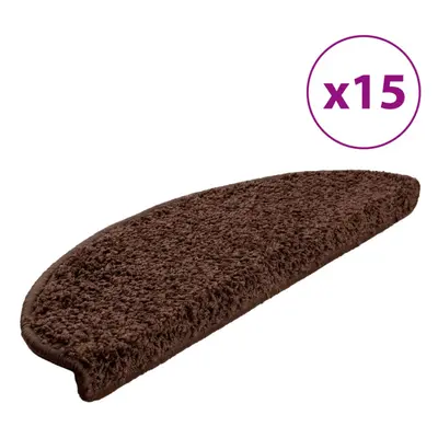 vidaXL Carpet Stair Treads pcs Brown Stair Mat Protector Runner Rug Carpet