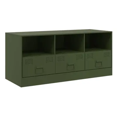 (olive green) vidaXL TV Cabinet TV Stand TV Unit Entertainment Centre Olive Green Steel