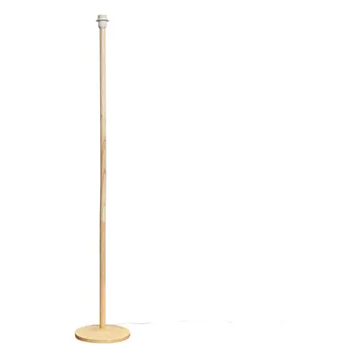 Single Stem Natural Light Wood Floor Lamp Base