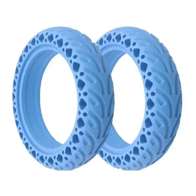 Solid rubber tire for Xiaomi M365 electric scooter - blue color - 8.5 inches - shock absorber