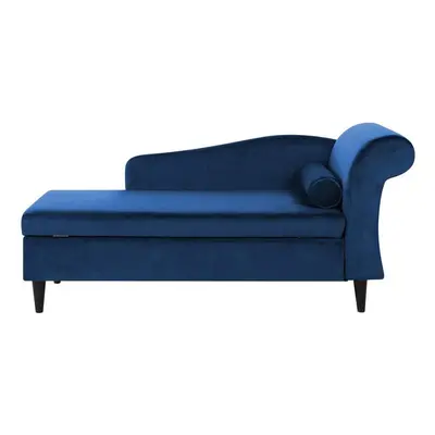 Right Hand Velvet Chaise Lounge Navy Blue LUIRO