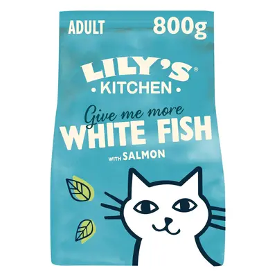 (Lily's Kitchen Made with Natural Ingredients Adult Dry Cat Food White Fish with Salmon Grain-Fr