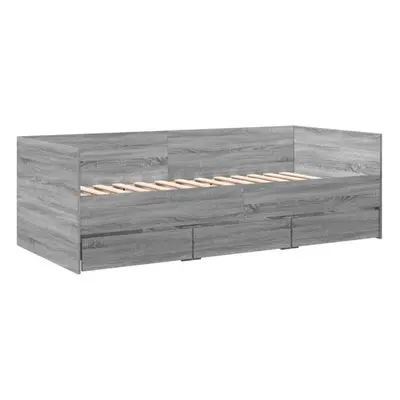 (grey sonoma, x cm) vidaXL Daybed with Drawers Sofa Bed Grey Sonoma 100x200 cm Engineered Wood