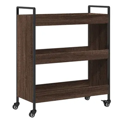 vidaXL Kitchen Trolley Rolling Cart Storage Cart Brown Oak Engineered Wood