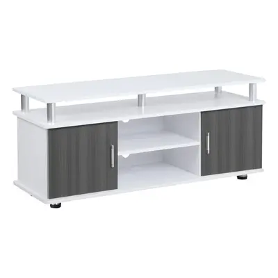 HOMCOM TV Cabinet Stand Entertainment Center Media Console Storage Grey, White