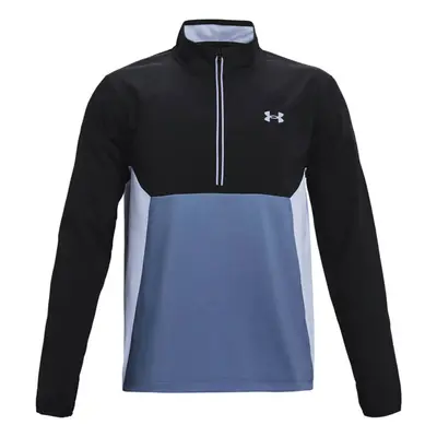 (S, Mineral/Black/Isotope Blue) Under Armour Mens Storm Windstrike Half Zip Stretch Windproof Go