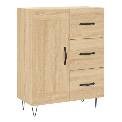 (sonoma oak) vidaXL Sideboard Storage Cabinet Side Cabinet Cupboard Black Engineered Wood