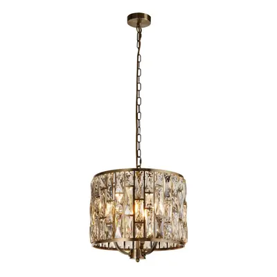 Searchlight Bijou Light Pendant Antique Brass, Champagne Glass