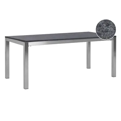 Flamed Granite Garden Table x cm Black GROSSETO