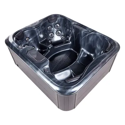 Square Hot Tub with LED Grey ARCELIA