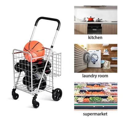 Adjustable Quality Folding Shopping Cart Portable Grocery Utility Cart