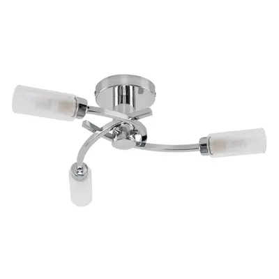 Modern Way Spiral Flush Chrome Ceiling Light Fitting with Clear and Frosted Glass Shades