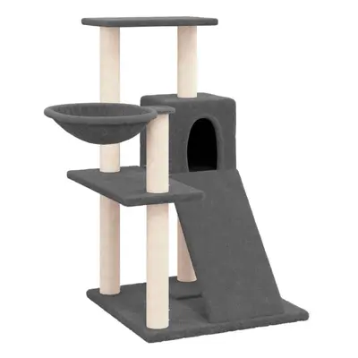 (dark grey) vidaXL Cat Tree with Sisal Scratching Posts Cat Activity Centre Multi Colours