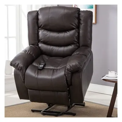 (Cream) Seattle Electric Rise Leather Recliner Armchair Sofa Home Lounge Chair