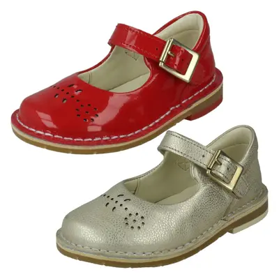 (Gold, UK 4.5 Infant) Girls Clarks Mary Jane Shoes Comet Play