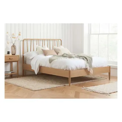 Solid Oak Double Bed Frame Birlea Jesper 135cm 4FT6 Contemporary Design