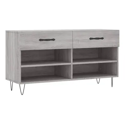 (grey sonoma) vidaXL Shoe Bench Shoe Storage Shoe Rack High Gloss White Engineered Wood